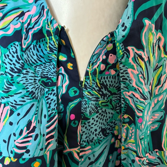 Lilly Pulitzer Juney Midi Dress in Low Tide Navy and Turquoise Size 6 - Picture 7 of 12